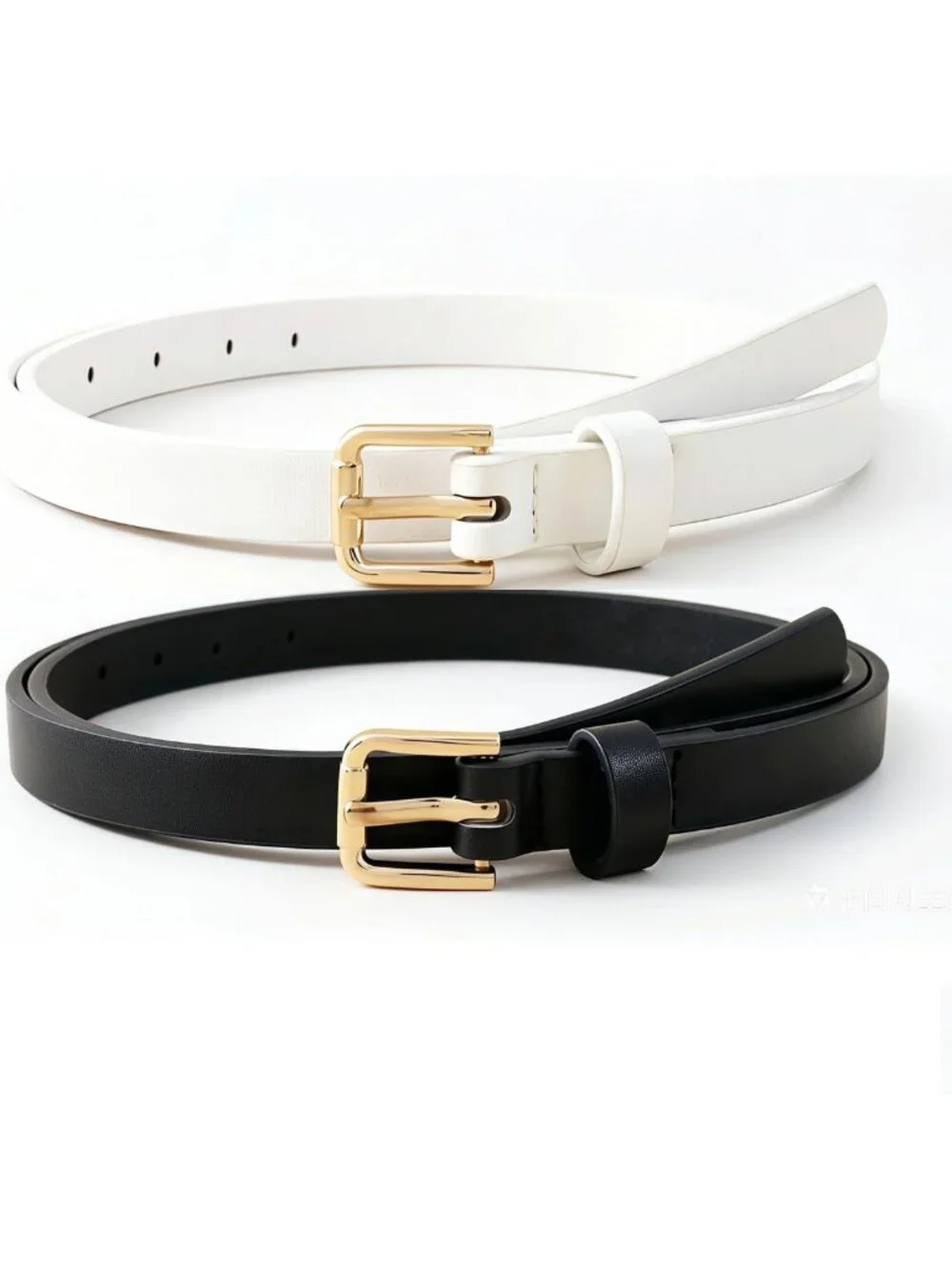 4 Pack Women's Skinny Belts - Thin Waist Belts for Jeans & Dresses, Faux